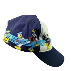 Walt Disney World Mickey & Friends Adult Size Snapback White&Blue Hat EUC